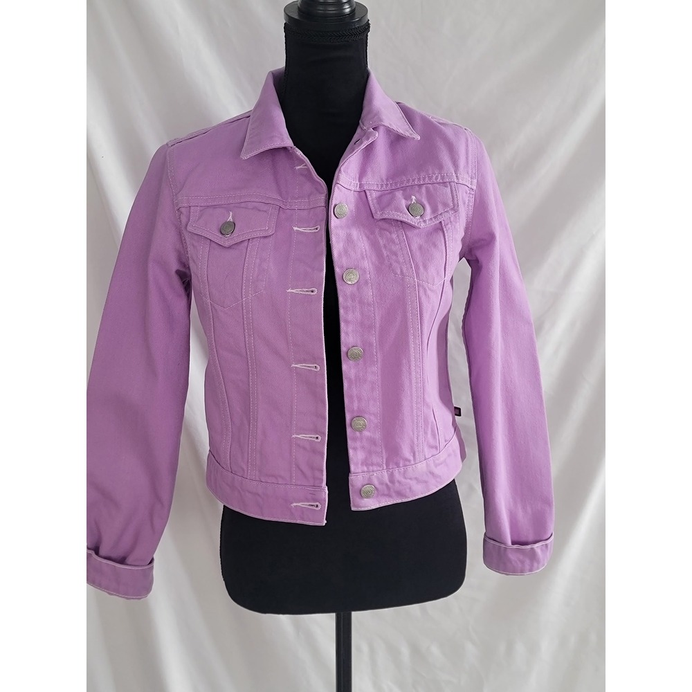 Polo Jeans Co Ralph Lauren Purple Denim Trucker Jacket Womens Small